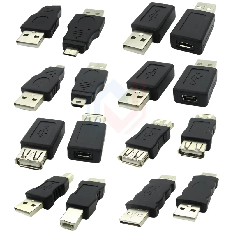 1PCS/lot 2.0USB adapter Mini 5P to A Male/Female Micro to USB Female/Male Android data Square T-port converter-animated-img