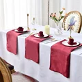 50Pcs 30cm Square Table Napkins Cloth Satin Fabric Napkin Pocket Handkerchief for Wedding Birthday Home Party Hotel Gold White