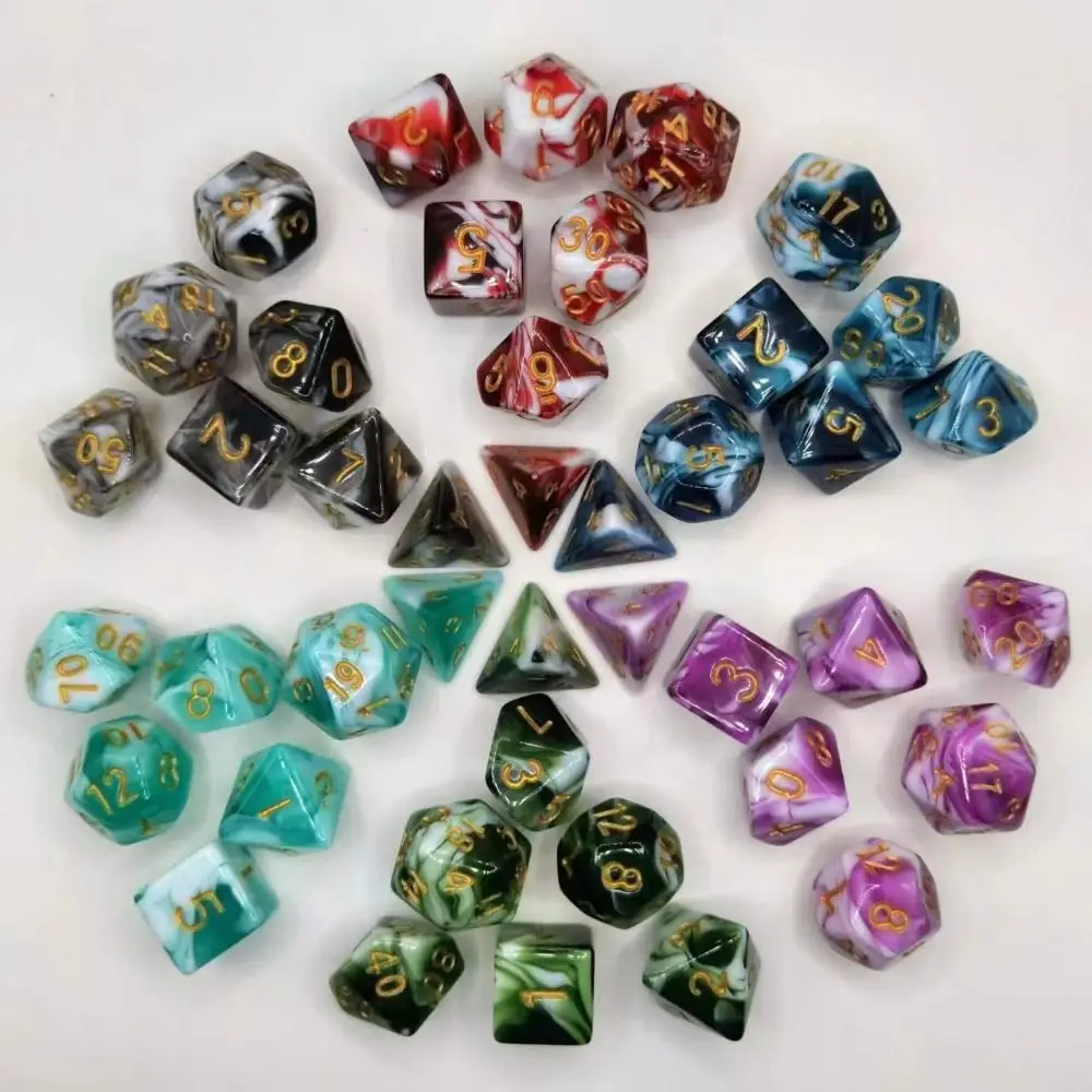 7Pcs/set Multifaceted Table Game DND Dice D4 D6 D8 D10 D12 D20 7-Die Polyhedral Dice Acrylic Party Game Game Dice TRPG DND-animated-img