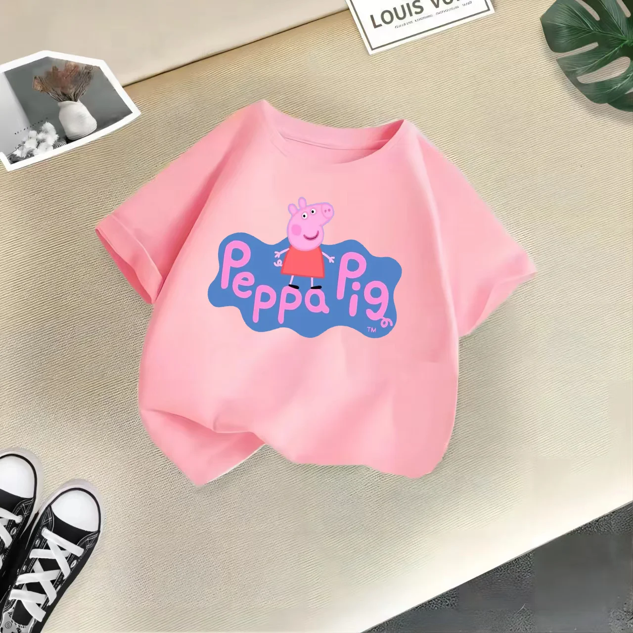 Peppa Pig Children's Clothing Animation Summer Short Sleeve Cute Patrick Star Clothing Cotton T-shirt Cartoon Children's Top-animated-img