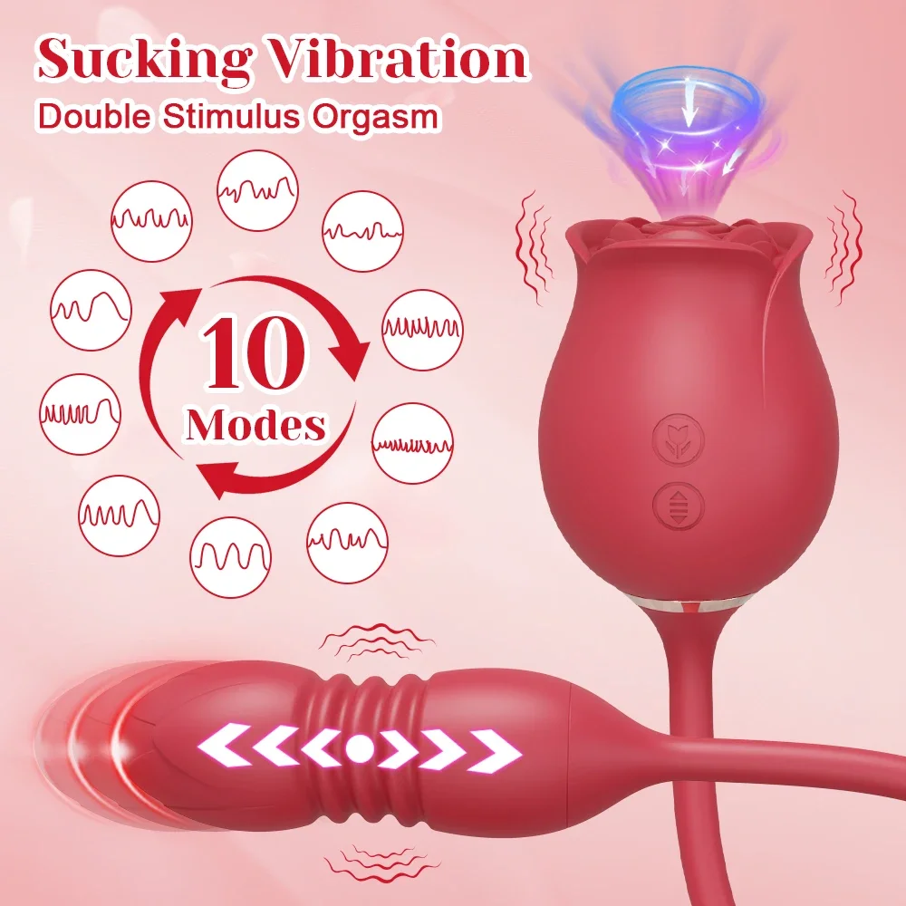 Rose Toy Dildo Vibrator Masturbator Machine for Women Clitoris Sucker Vacuum Vibrator For Pleasure Sex Toys for Adult-animated-img