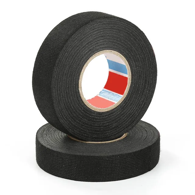15M 9/15/19/25MM Heat-resistant Adhesive Cloth Fabric Tape For Automotive Cable Tape Harness Wiring Loom Electrical Heat Tape-animated-img