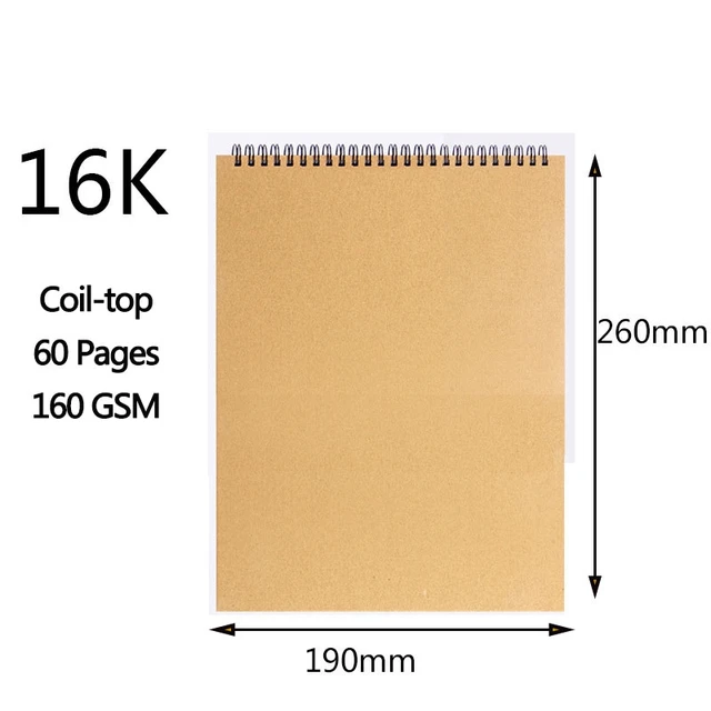 Art Sketchbook 160GSM Kraft Paper Spiral Coil Book Office School