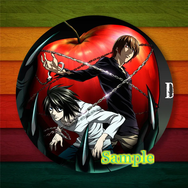 Anime death note cosplay crachá broche l · lawliet assassino yagami luz  pinos emblemas para mochilas presente das crianças