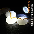 Eight white jade round buckle home living room jade wall Chinese knot eight white jade string handicraft pendant preview-2