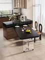 Rotary telescopic island table one acrylic open kitchen senior fall rock board guide table for home use preview-4