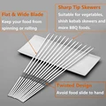 Skewers for Barbecue Reusable Grill Stainless Steel Skewers Shish Kebab BBQ Camping Flat Forks Gadgets Kitchen Accessories Tools preview-5