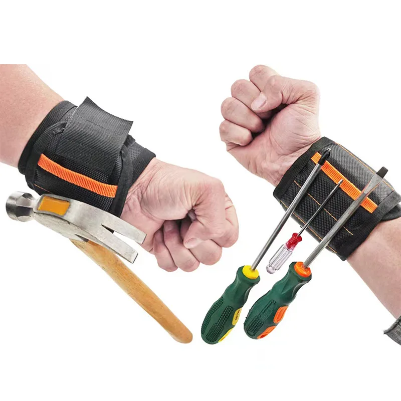 Magnetic Wrist Support Band with Strong Magnets for Holding Screws Nail Bracelet Belt Support Chuck Sports Magnetic Tool Bag