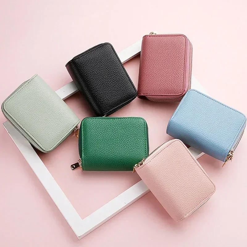 PU Leather Rfid Women's Zipper Card Wallet Small Change Wallet Purse For Female Short Wallets With Card Holders Woman Purse-animated-img