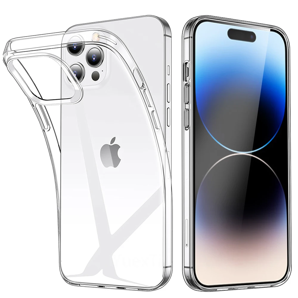 Transparent Phone Case For iPhone 16 11 12 13 14 15 Pro Max Soft TPU Silicone For iPhone XS Max XR 8 7Plus Back Cover Clear Case-animated-img