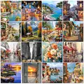 PhotoCustom City Painting By Numbers For Adults DIY Kits HandPainted On Canvas DIY Frame Oil Picture Drawing Coloring By Number