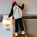 Spring Autumn 2024 New Children's Suit Stylish Casual Sweatshirt Two-piece Set For Girls Kids Fashionable Outfits preview-4