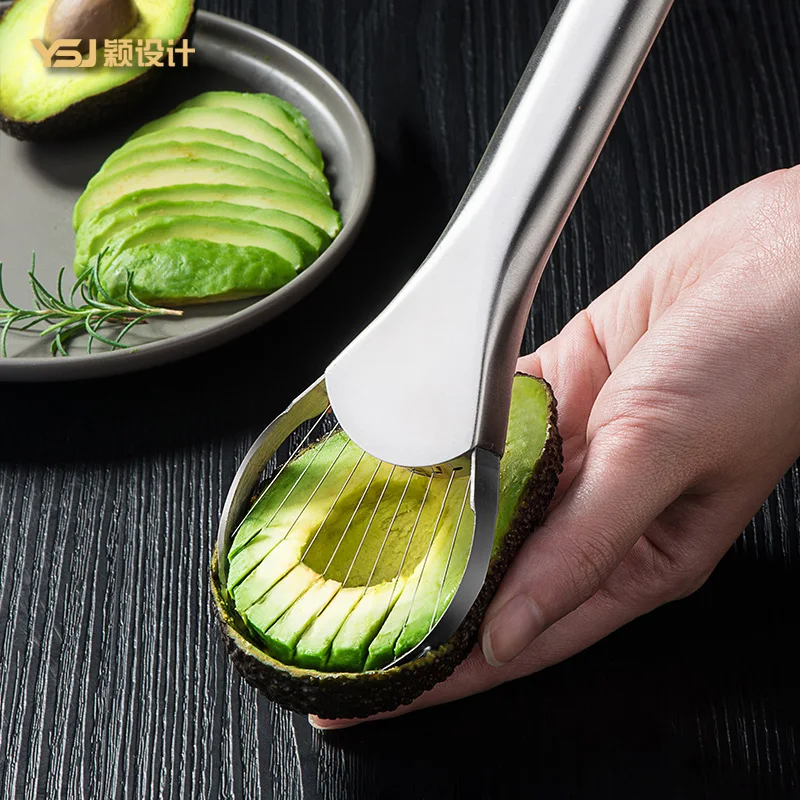 Avocado Knife Gadget Stainless Steel Cutter Kitchen Gadgets Fruit Cutting Artifact All for Kitchen and Home Dragon Fruit Slices-animated-img