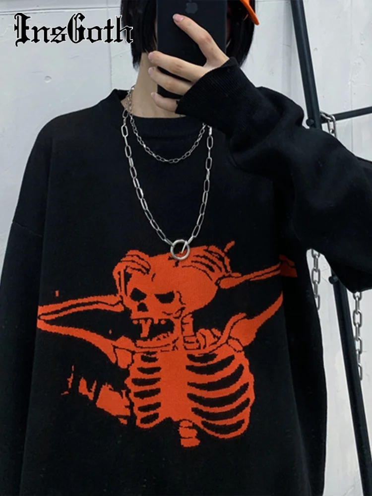 InsGoth Harajuku Loose Sweaters Women 