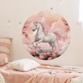 Unicorn Flower Vinyl Tile Child Wall Stickers For Baby Room Decoration Anime Room Decor Wall Decor Wallpaper Bedroom Accessories