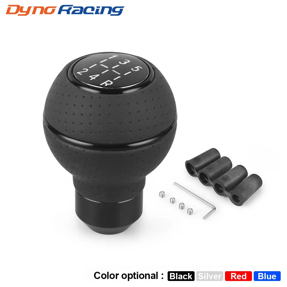 5 Speed Universal Leather＆Aluminium Car Gear Shift Knob For M8 M10 M11 M12 Shift Lever Gear Level Knob Shift Head-animated-img