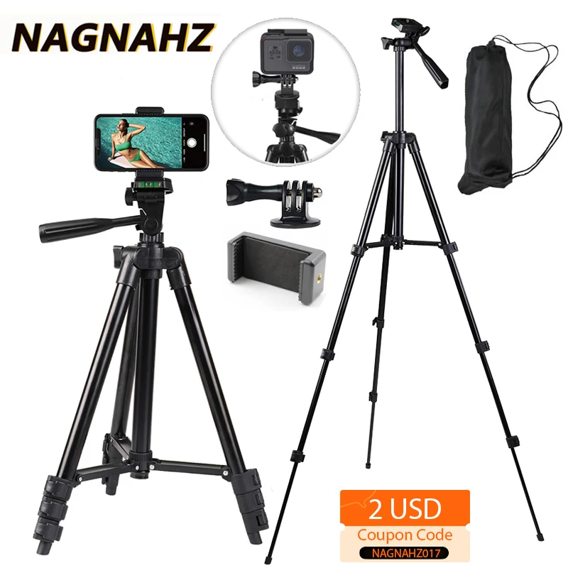 NA-3120 Phone Tripod Stand 40inch Universal Photography for Gopro iPhone Samsung Xiaomi Huawei Phone Aluminum Travel Tripode Par-animated-img