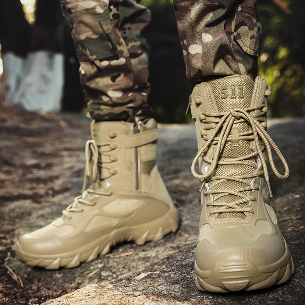 New Men High Quality Brand Military Leather Boots Special Force Tactical  Desert Combat Men's Boots Outdoor Shoes Ankle Boots