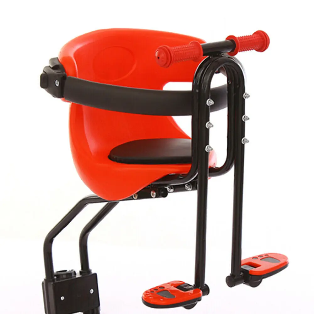 30kg Weight Capacity Child Bike Seat Bicycle Kids Front Mounting Safe Protectio Seat with Handrail Pedal Bikes Seat Front Mount-animated-img