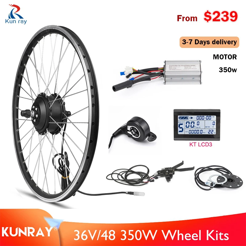 Conquest concert unrelated Αγορά Ποδηλασία | KUNRAY EBike Kit Electric Bike Conversion Kit 36V 350W  Ebike Set Powerful Adult Mountain E Bike Kit Electric Drive 26 28 LED LCD