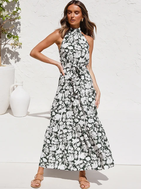 Summer Long Dress Polka Dot Casual 