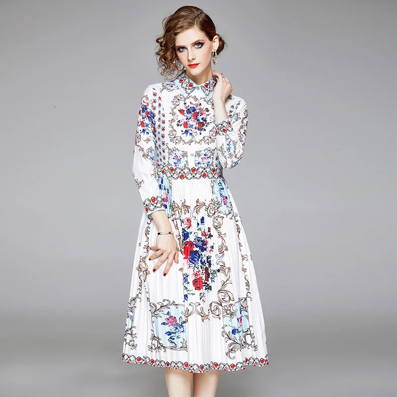 Women Dress Autumn 2022 Runway Blue 
