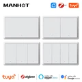 Tuya Zigbee Wall Light Switches 1 2 3 4 Gang Neutral/No Neutral No Capacitor Push Button Interruptor Work for Alexa Google Home