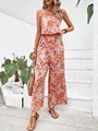 Elegant Long Jumpsuit Women Sexy Backless Wide Leg Jumpsuits Casual Sleeveless Floral Rompers Summer Clothes For Woman 2024 New preview-3