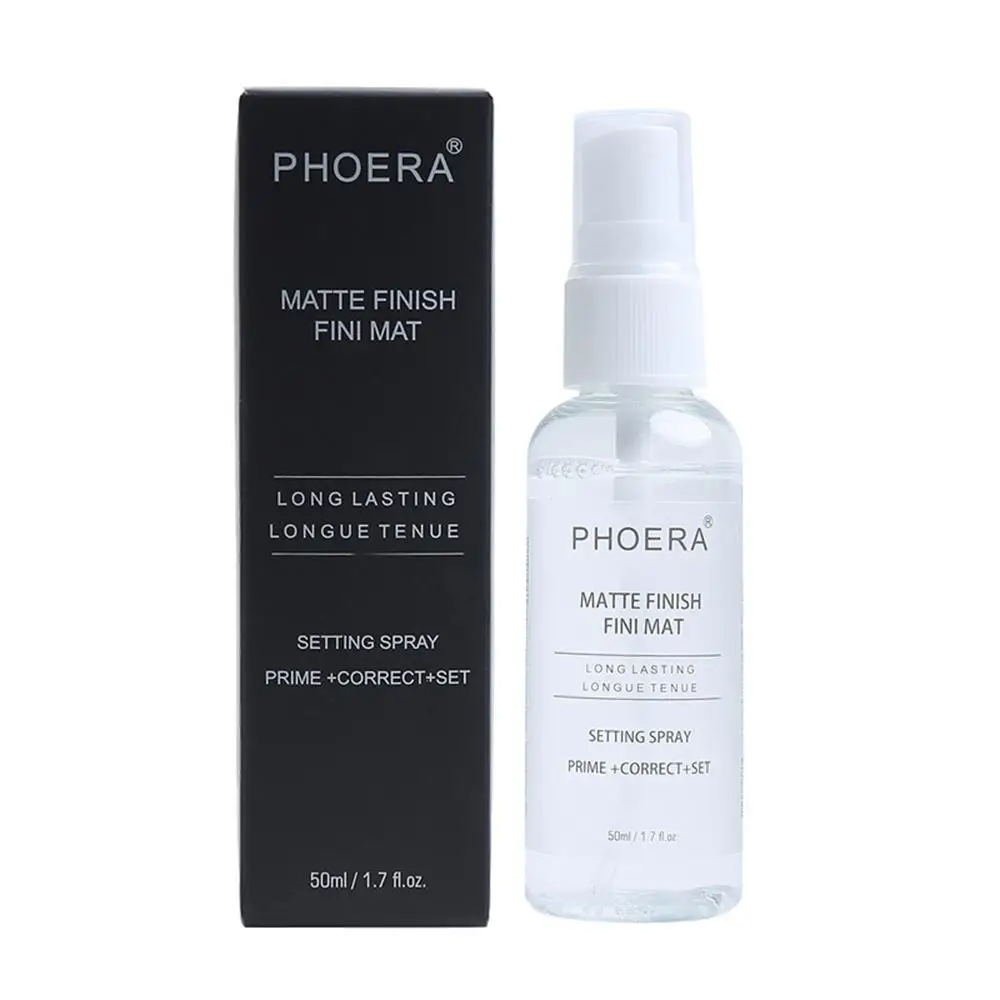 PHOERA 50ML Primer Matte Longlasting Transparent Fix Makeup Spray Oil Control Natural Portable Make Up Fix Foundation Spray-animated-img