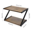 Desktop Printer Stand with 2 Tier Wood Storage Shelves, Desk Organizer for Fax Machine, Scanner, Files, Books preview-5