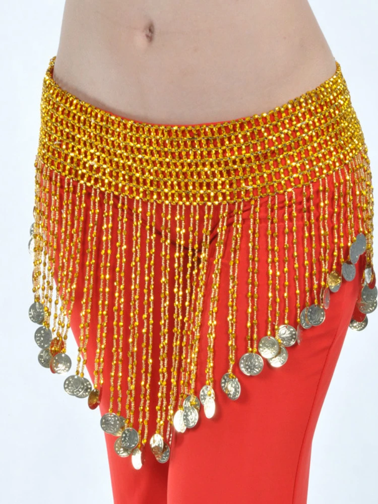 Купить Сценическая и танцевальная одежда  Free Shipping Belly Dance Waist  Chain Hip Scarf Bellydance Belt Gold / Silver Coins Belly Dance Hip Scarf