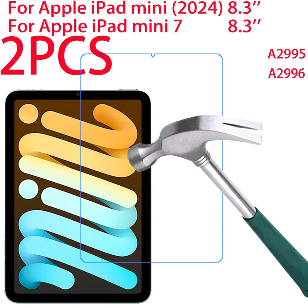 2PCS Tempered Glass For Apple iPad Mini 7 2024 8.3 inch Protective Film For iPad Mini 2024 8.3" Tablet Screen Protectors A2995-animated-img