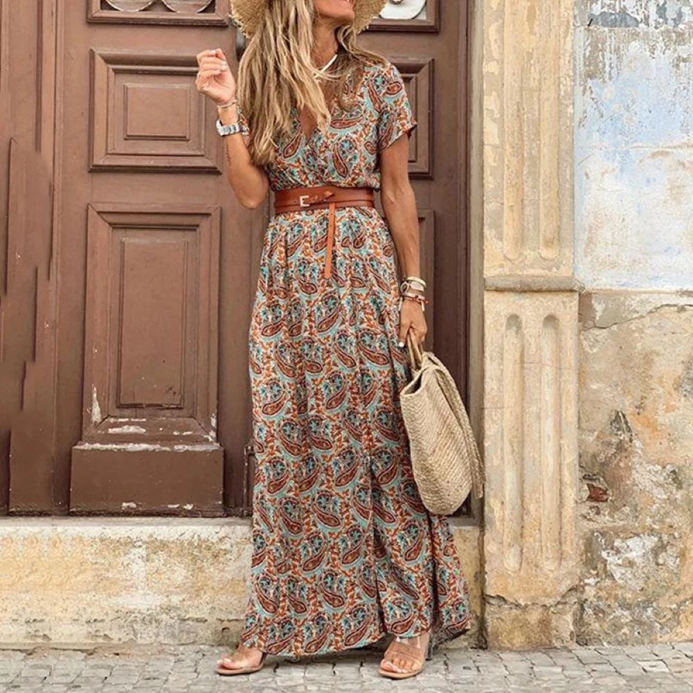 קנו אלי אקספרס | Women Boho Long Dress 