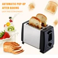 2 Slices Bread Toaster Automatic Double Side Baking Toaster Fast Heating Stainless Steel 6 Toast Settings for Bread Bagel Waffle preview-2