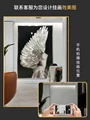 Pure hand-painted enamel decorative painting black and white porch light luxury modern mural art figure painting angel girl preview-2