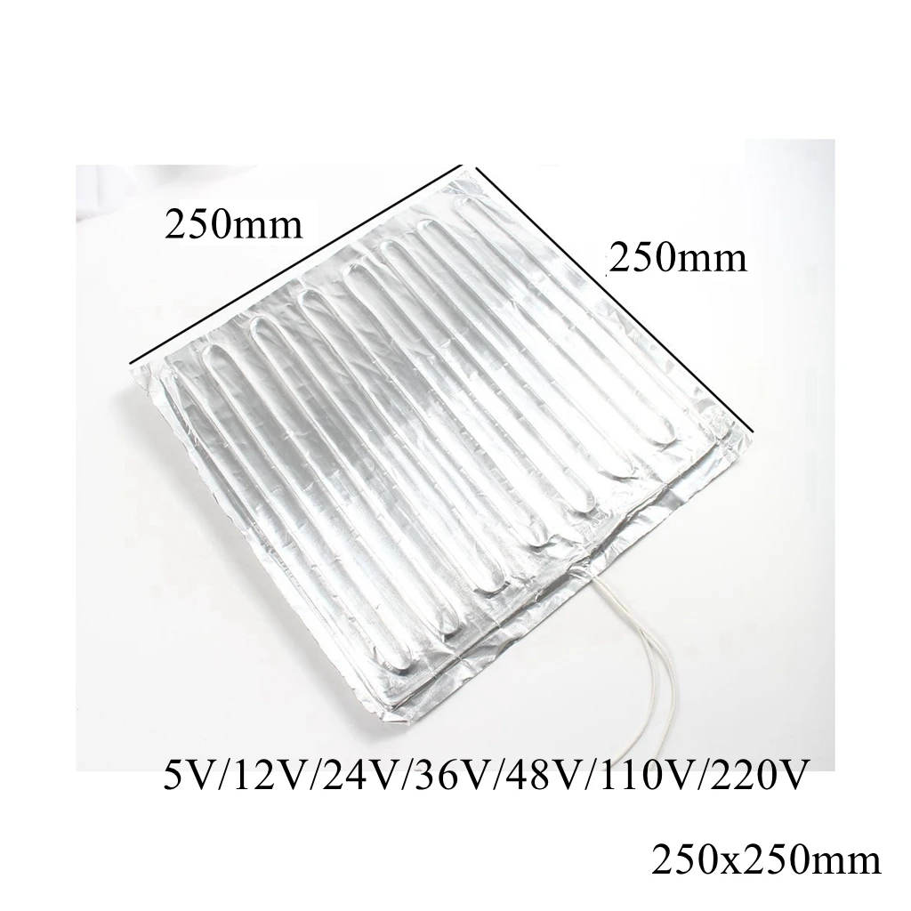 5V 12V 24V 36V 48V 110V 220V 380V Silicone Heating Pad Square Rubber Heat  Mat Heated Bed Plate Flexible Waterproof 3D Printer