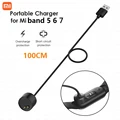 1m USB Charger Cable Xiaomi Mi Band 5 6 7 Magnetic Charging Adapter Wire Cord NFC Smart Watch Wristband Bracelet For Miband 6 7