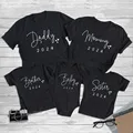 New Daddy Mommy Brother Sister Baby 2024 Family Matching Shirts Cotton Father Mother Kids Tees Tops Funny Family Look Outfits