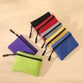 Canvas Mini Coin Purse Simple Zipper Kid Storage Pouch Money Pocket Solid Color Coin Key Bag Women Men Cute Wallet Mini Purse