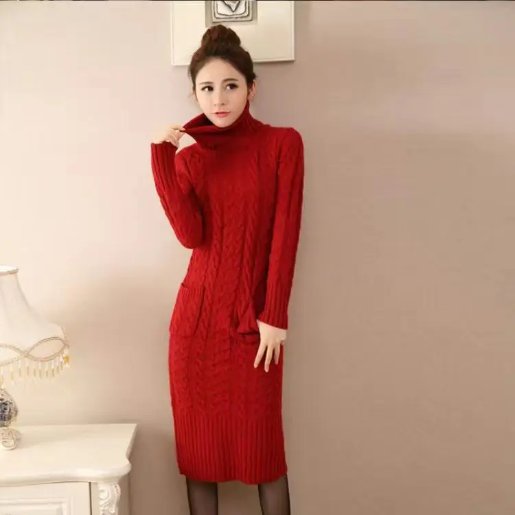 Women Winter Knit Dresses 2022 Europe 