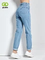2023 מכנסי הרמון וינטאג' מותן גבוה ג'ינס אישה חברים נשים ג'ינס באורך מלא אמא ג'ינס קאובוי מכנסי ג'ינס Vaqueros Mujer