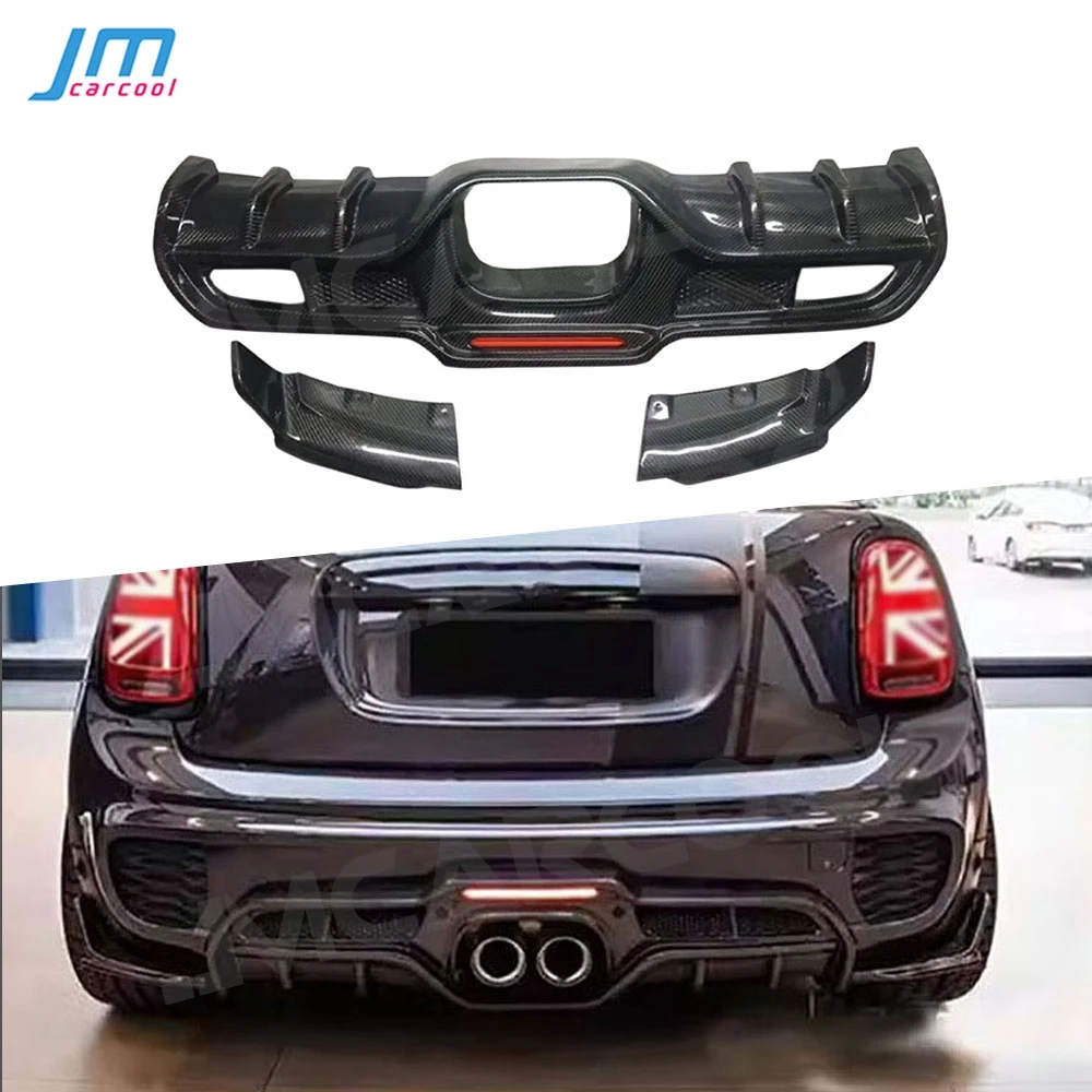 Carbon Fiber Rear Diffuser Lip Spoiler Led Brake Light Side Splitters Canards Flaps For BMW Mini Cooper F55 F56 F57 Acceaaories-animated-img