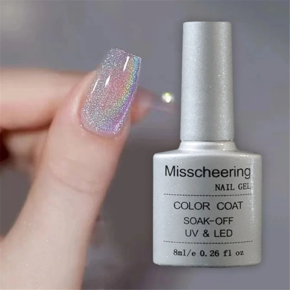 8ml rainbow Cat Eye Magnetic Gel Winter colorful glitter universal nail polish can be use on any color nail accesorios Sparkling-animated-img