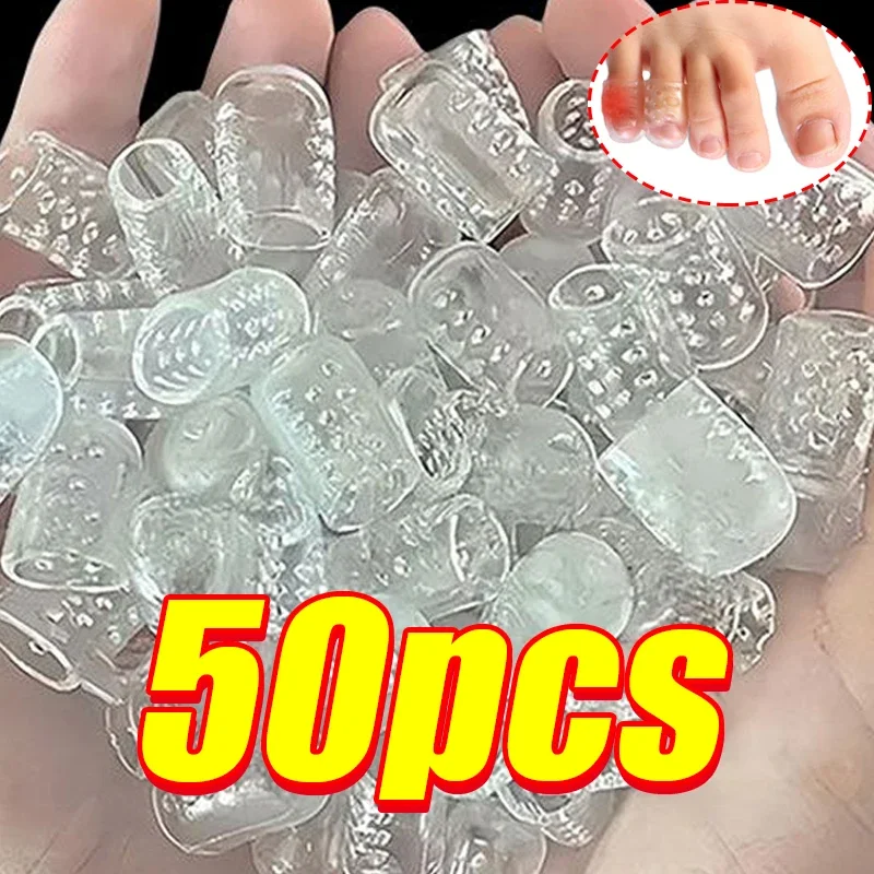 Transparent Toe Protector Breathable Anti-Friction Foot Care Tool Prevents Blisters Finger Caps Elasticity Silicone Toe Covers-animated-img