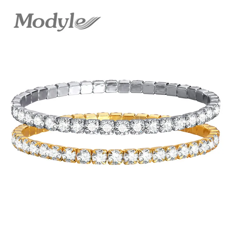 Modyle 316L Stainless Steel Cubic Zirconia Tennis Bracelets For Women Gold Silver Color Hand Chain CZ Stone Female Jewelry-animated-img