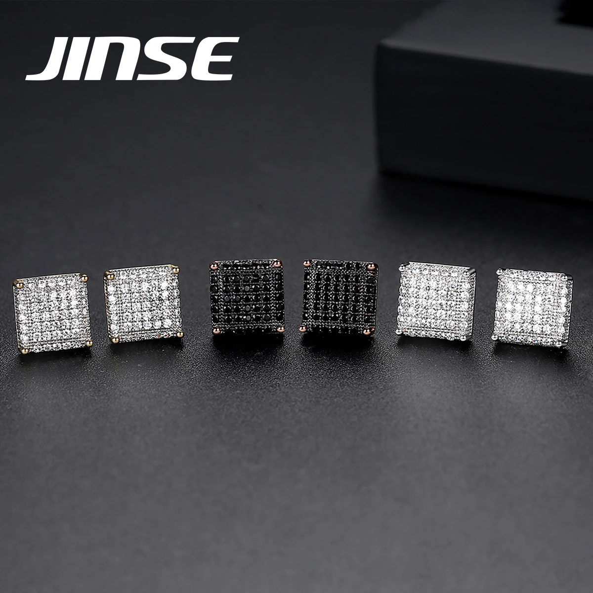 cubic zirconia mens stud earring