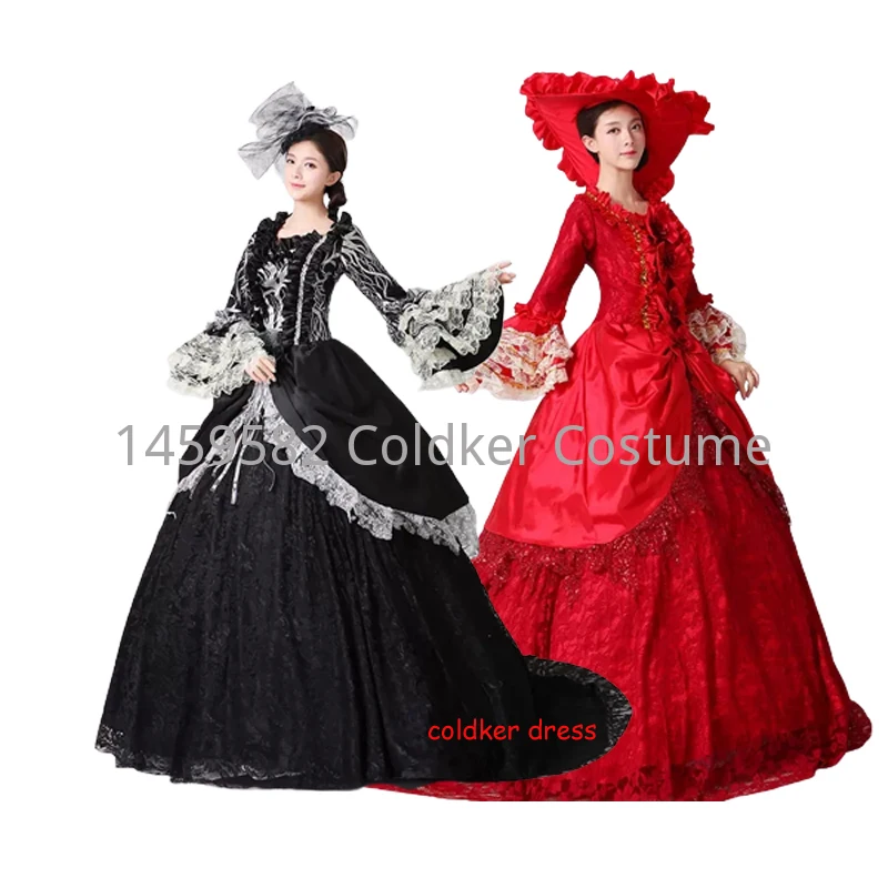 Renaissance Colonial Antique Floral Printed Brocade Gothic Victorian Ball  Gown Vintage Historical Period Dress Halloween Costume - Dresses -  AliExpress
