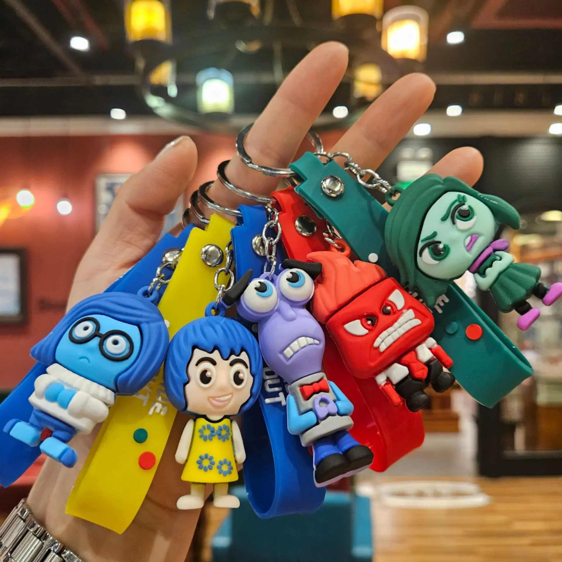 10or30pcs Anime Inside Out Keychain Mind Wars Sad Emotions Kawaii Action Figure Model Toy Doll Men's Car Key Pendant Accessories-animated-img