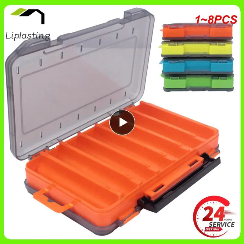 Fishing Tackle box 14 Compartments Fishing Accessories Lure Hook Storage  Case Double Sided Fishing Tool organizer