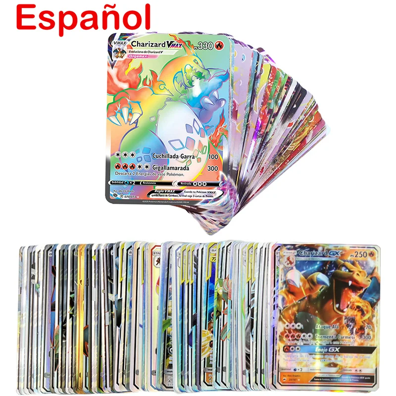 Pokemon Cards in Spanish Letter New Arrival Vstar VMAX Holographic Shiny  Playing Card Game Castellano Español Children Toy